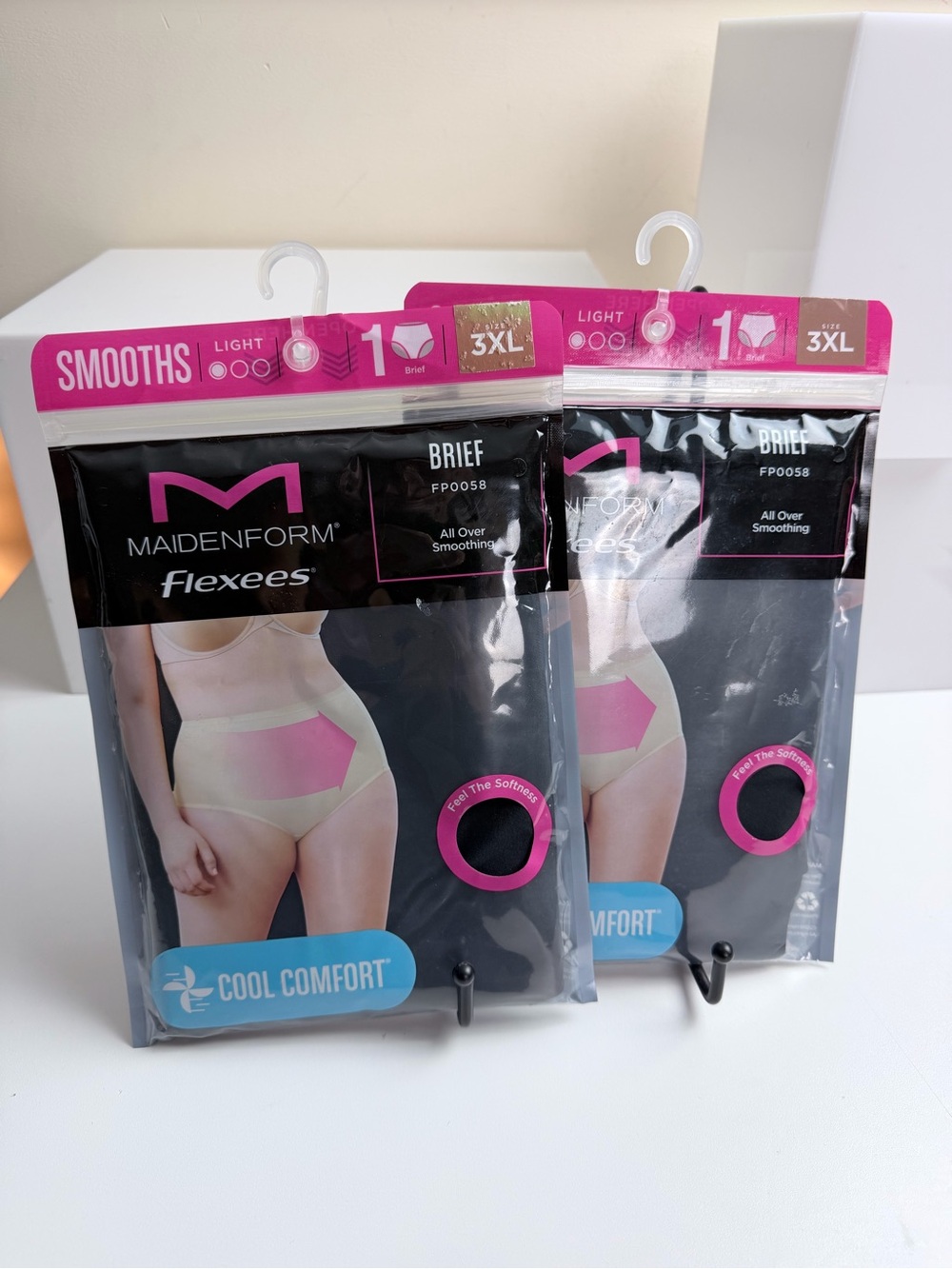 Maidenform Flexees Shaping Briefs 3XL Black Firm Control Cool Comfort 2 Pack